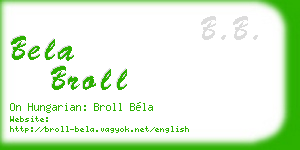 bela broll business card